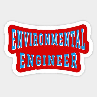 Environmental Engineer in Turquoise Color Text Sticker